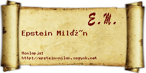 Epstein Milán névjegykártya